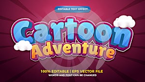 adventure cartoon comic 3d editable text style effect template