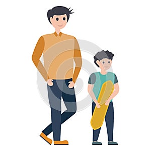 Adventure, dad son Vector Illustration icon which can be easily modified photo