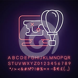 Adventure games neon light icon