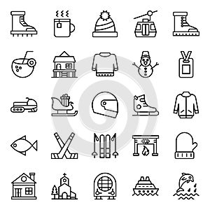 Adventure And Hiking line Icons Pack