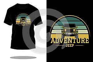 Adventure jeep retro t shirt design