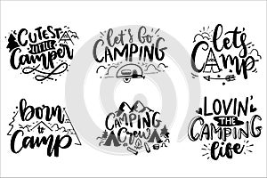 Adventure Lettering Quotes Poster, Camping Quotes, Adventure time quotes for T-Shirt design, Cut Files Design