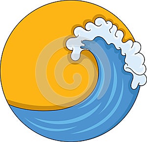 adventure logo, exciting images of waves and sun and nature