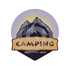 Adventure Logo for Mountain, Logo for Mountain Adventur, Climbing Expedition. Vintage Vector Logo and Labels, Icon Template Design