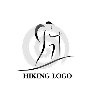 Adventure logo simple line hiker silhouette photo