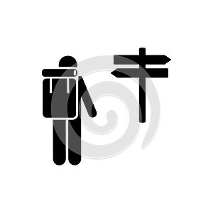 Adventure man road direction way icon. Element of pictogram adventure illustration