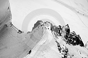 Adventure on The Mont Blanc massif , White Valley of Aiguille du Midi