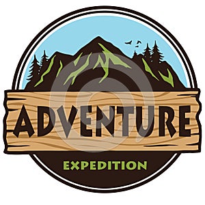 Adventure Mountain Expedition Camping Logo Template