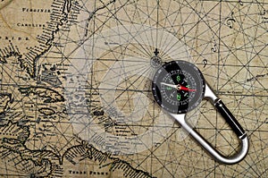 Adventure navigation compass on top of the maps