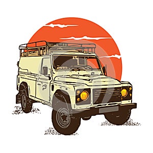 Adventure Offroad Vehicle in vector illustration