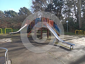 Adventure Playground Climbing Frames and Slides at a Play Park