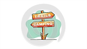 adventure road sign icon animation design