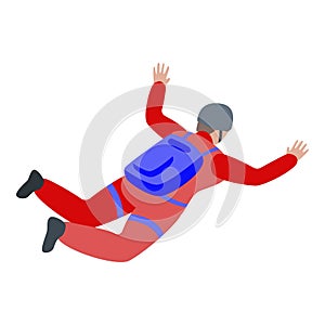 Adventure skydiving icon, isometric style