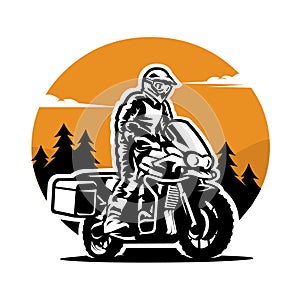 Adventure sport motorcycle illustration vector art isolated