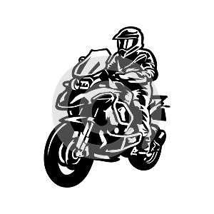 Adventure sport motorcycle silhouette vector isolated