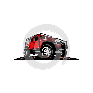adventure SUV car illustration vector isolated