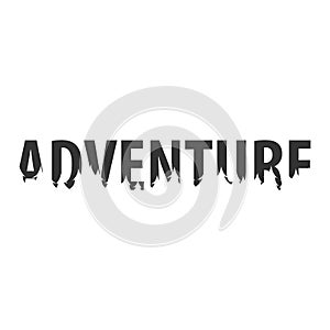 Adventure. Text or labels with silhouette of forest.