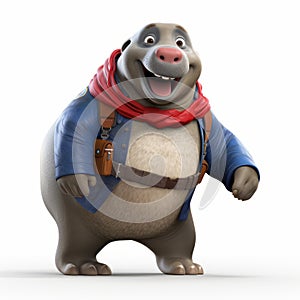 Adventure-themed Cartoon Animal In Octane Render Style