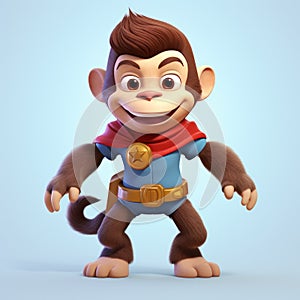 Adventure-themed Photorealistic Monkey Cartoon Character