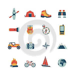 Adventure traveling icons