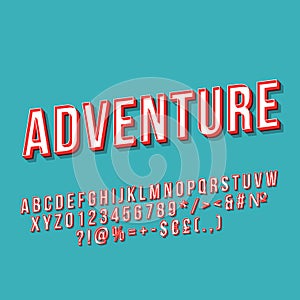 Adventure vintage 3d vector lettering