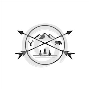 adventure wild life logo vintage vector illustration template icon isolated design photo