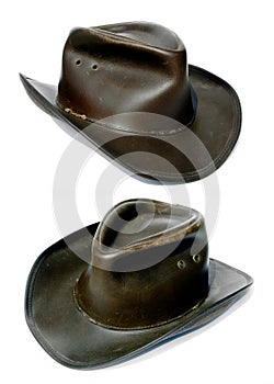 Adventurers rough old leather cowboy hat