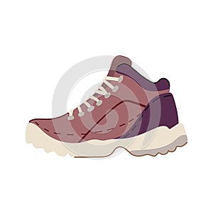 adventures hiking boots female cartoon vector illustration