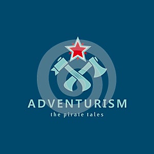 Adventurism. Pirate tales. Logo.