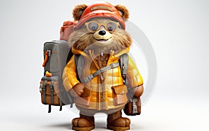 Adventurous 3D Bear Backpacking in Style