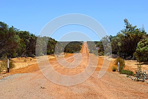 Adventurous 4WD Holland Track, dirt road in Western Australia