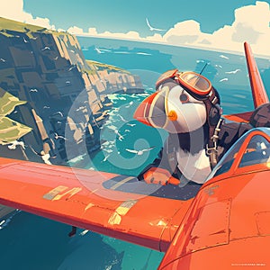 Adventurous Bird Pilot Takes Flight in Stunning Artwork!