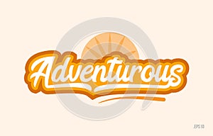 adventurous orange color word text logo icon