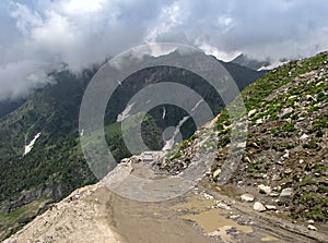 Adventurous state road from Manali to Leh , Himachal Pradesh, India.