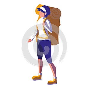 Adventurous woman with travelbag