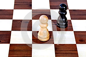 Adversary chess pawns photo