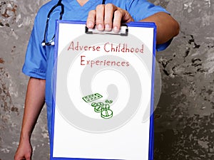 Adverse Childhood Experiences inscription on the sheet