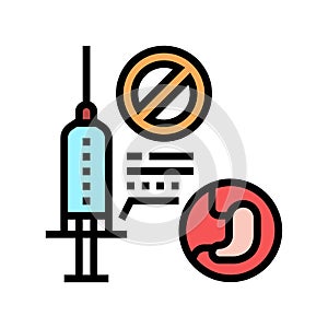 adverse reaction to anesthesia color icon vector illustration