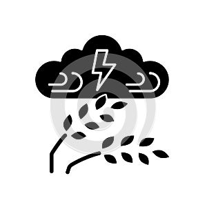 Adverse weather black glyph icon