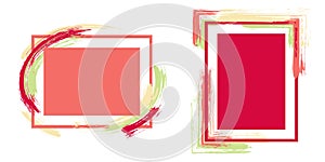 Advert frames with paint brush strokes vector collection.