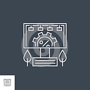 Adverting Service Related Vector Line Icon