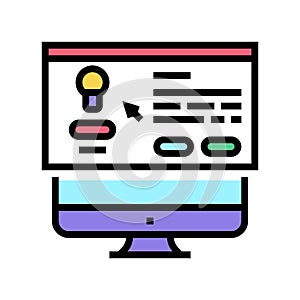 advertis pop-up window color icon vector illustration