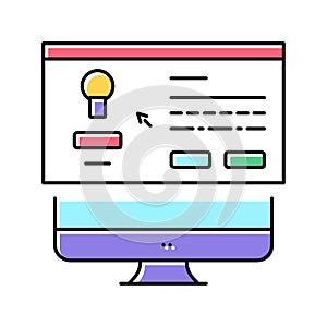 advertis pop-up window color icon vector illustration