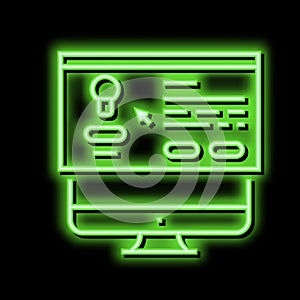 advertis pop-up window neon glow icon illustration
