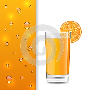 Advertise Banner with Orange Beverage and Drops