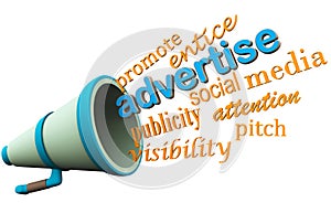 Advertise bullhorn or loudspeaker photo