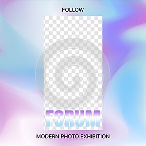 Advertisement Banner for Photo Exhibition with Gradient Blur Background and Spot for Your Content