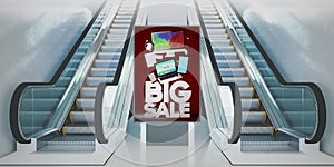 advertisement billboard escalators