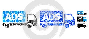 Advertisement Car Composition Icon of Spheric Items