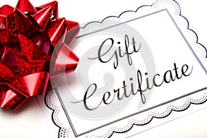 Advertisement for Gift Certificates